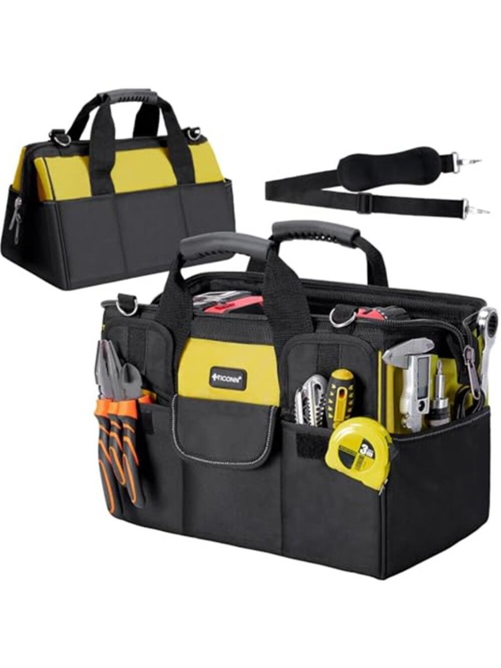 Heavy Duty Tool Bag with Multi-Pockets, Portable Tool Box Organizer Storage Bag